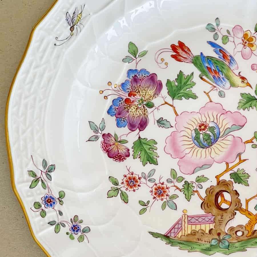 Meissen Indianische Blumen Fluted Cabinet Plate 20th
