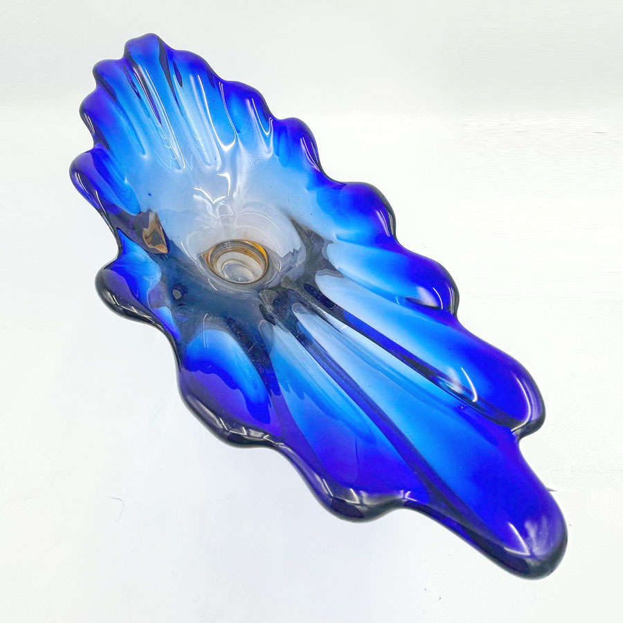 Murano Large Blue To Clear Glass Centre Piece 20th