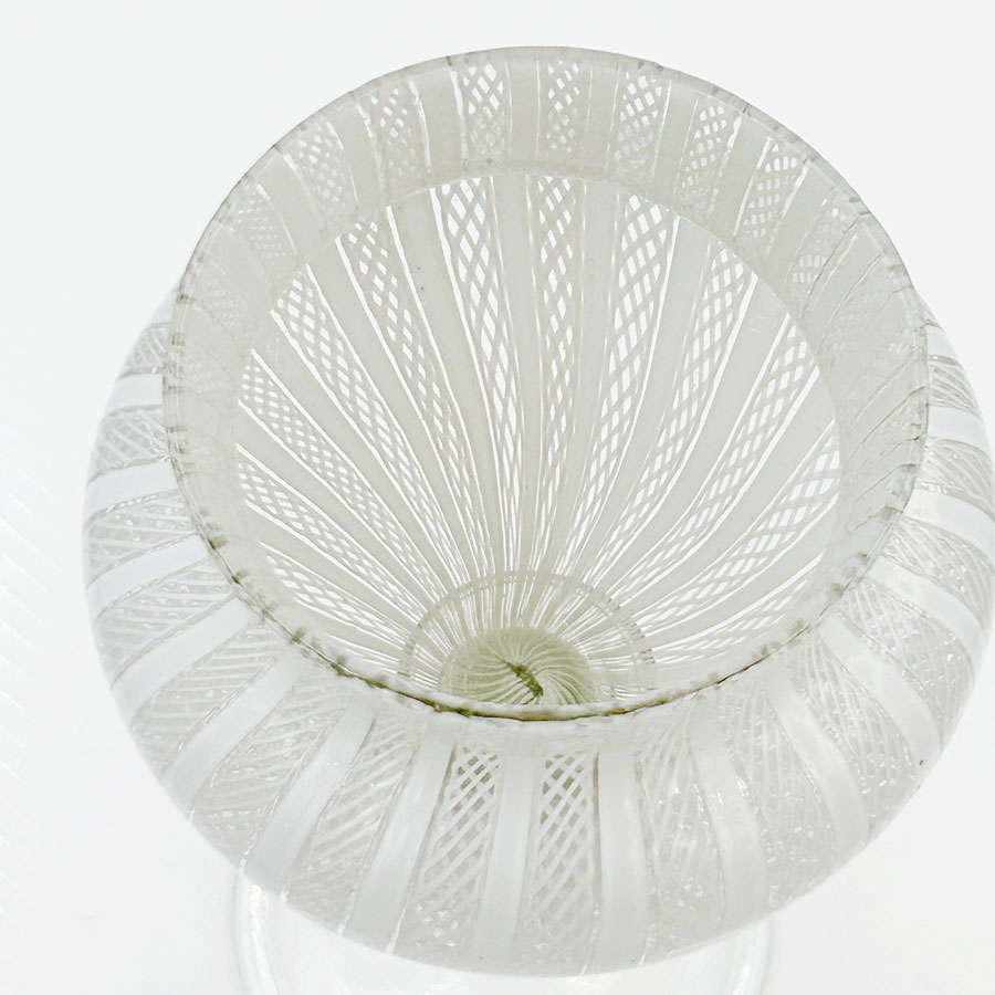 Murano Venetian Three Bubble Glass Goblet