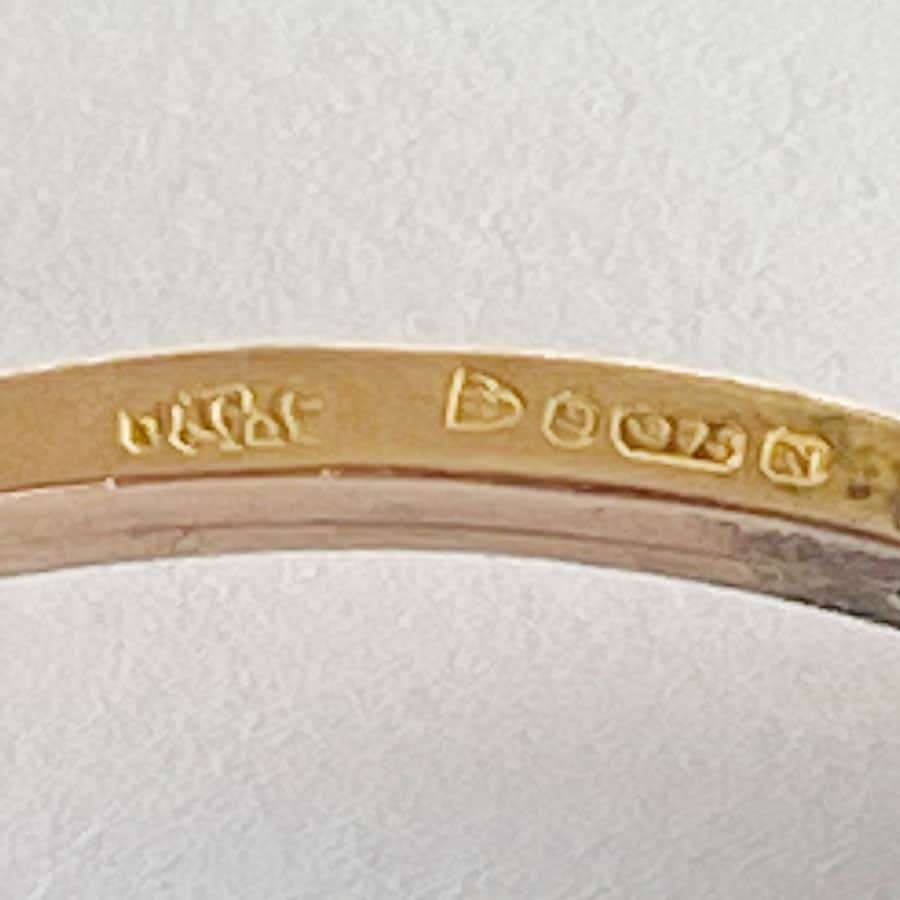 9ct Rose Gold Bangle Sapphire and Seed Pearl Bangle