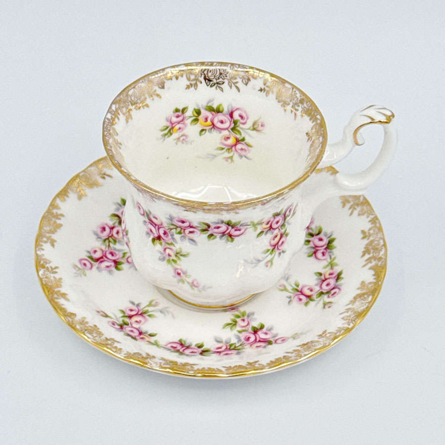 Royal Albert Dimity Rose Coffee Duo