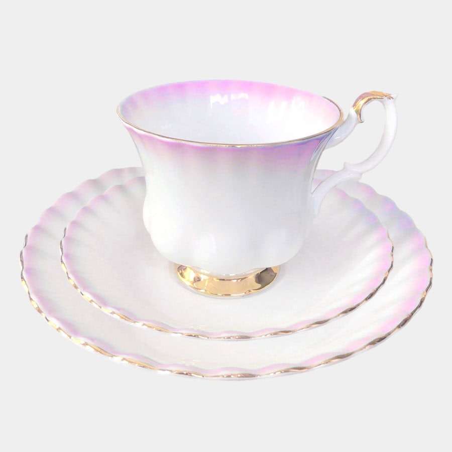 Royal Albert Rainbow Pink Montrose Tea Trio