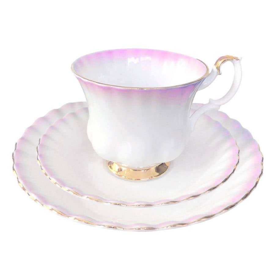 Royal Albert Rainbow Pink Montrose Tea Trio