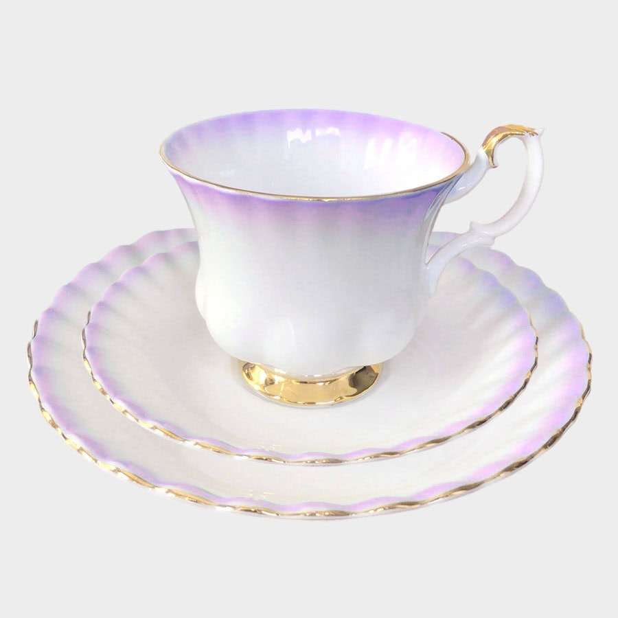 Royal Albert Rainbow Purple Montrose Tea Trio