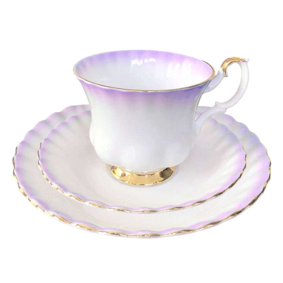 Royal Albert Rainbow Purple Montrose Tea Trio
