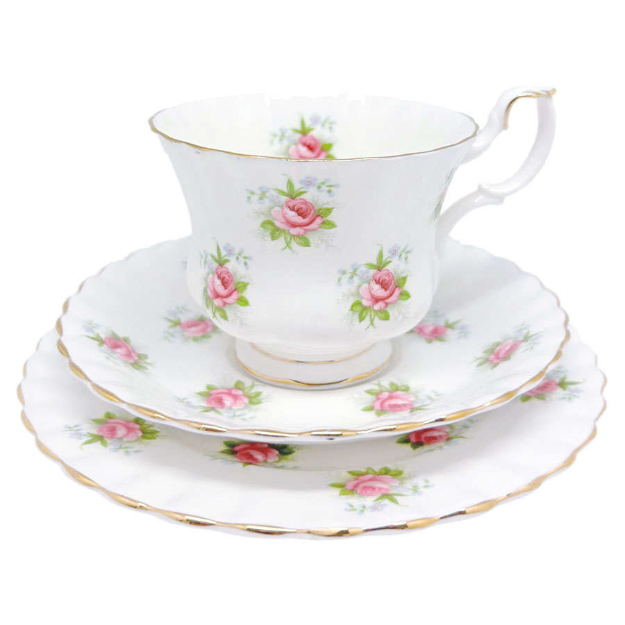 Royal Albert Forget Me Not Rose Tea Trio