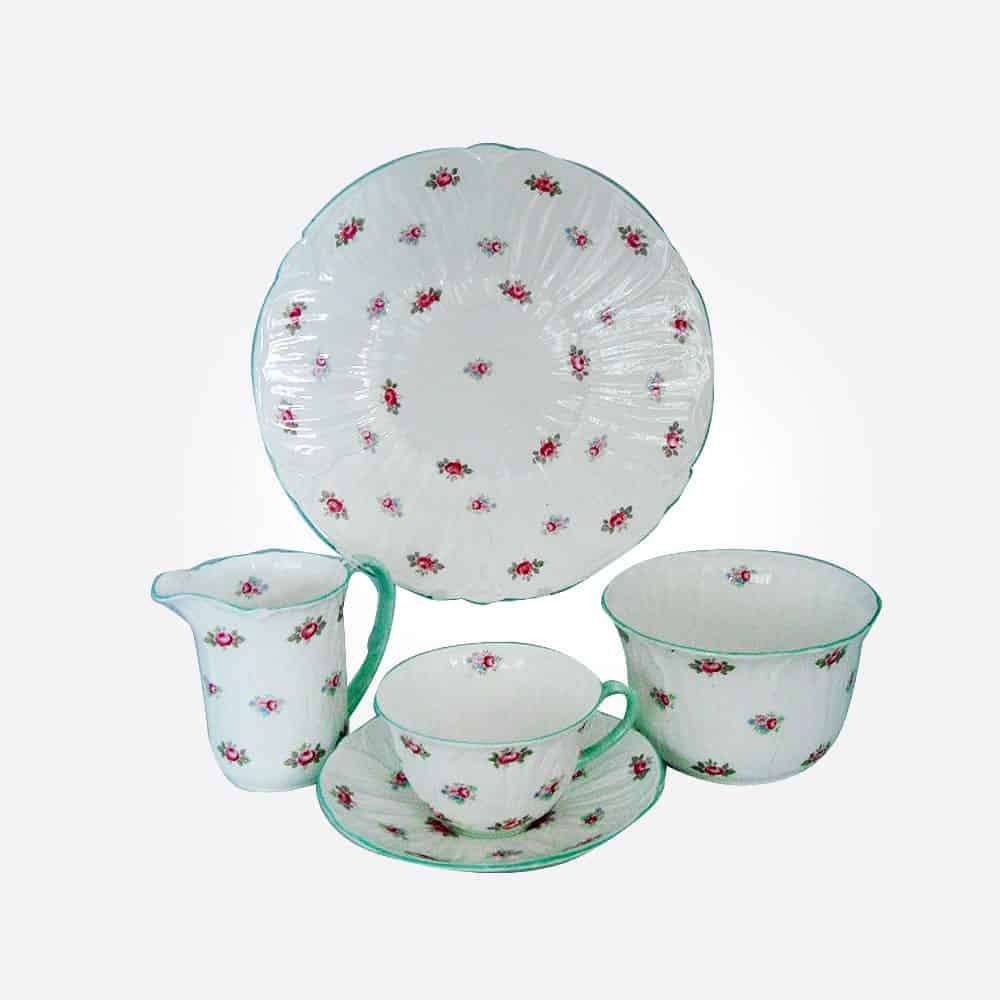 Shelley Rosebud Pattern Tea Set