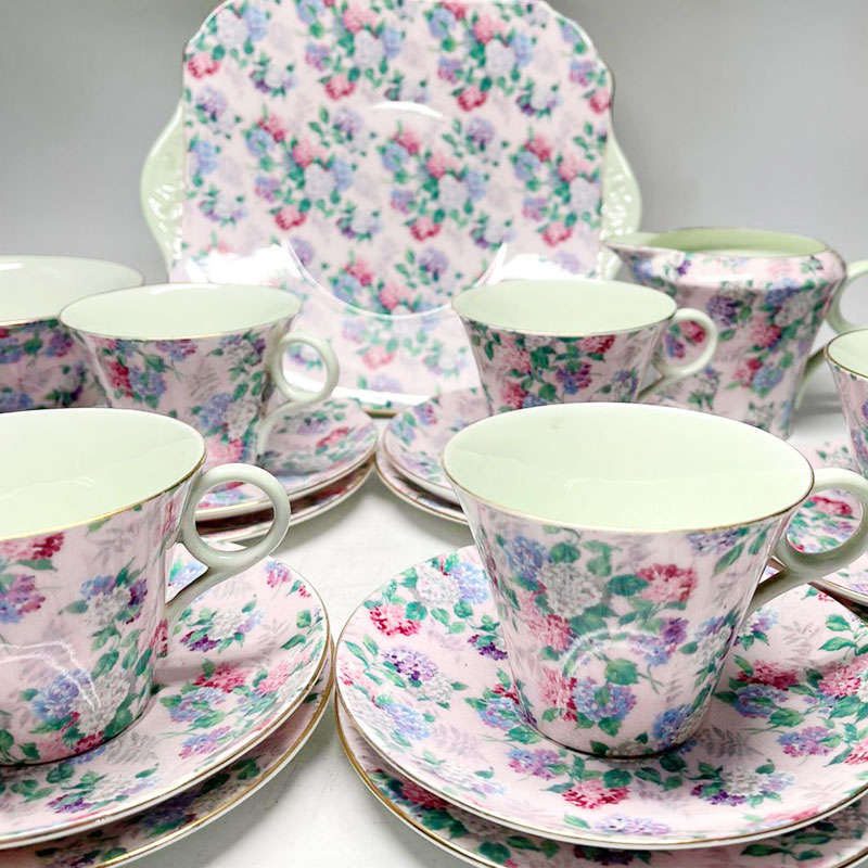 Shelley Pink Summer Glory Tea Set