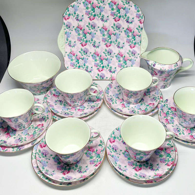 Shelley Pink Summer Glory Tea Set