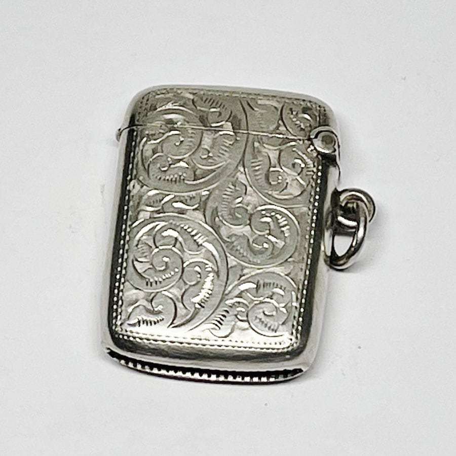 Silver Vesta Case Birmingham 1901 J Gloster
