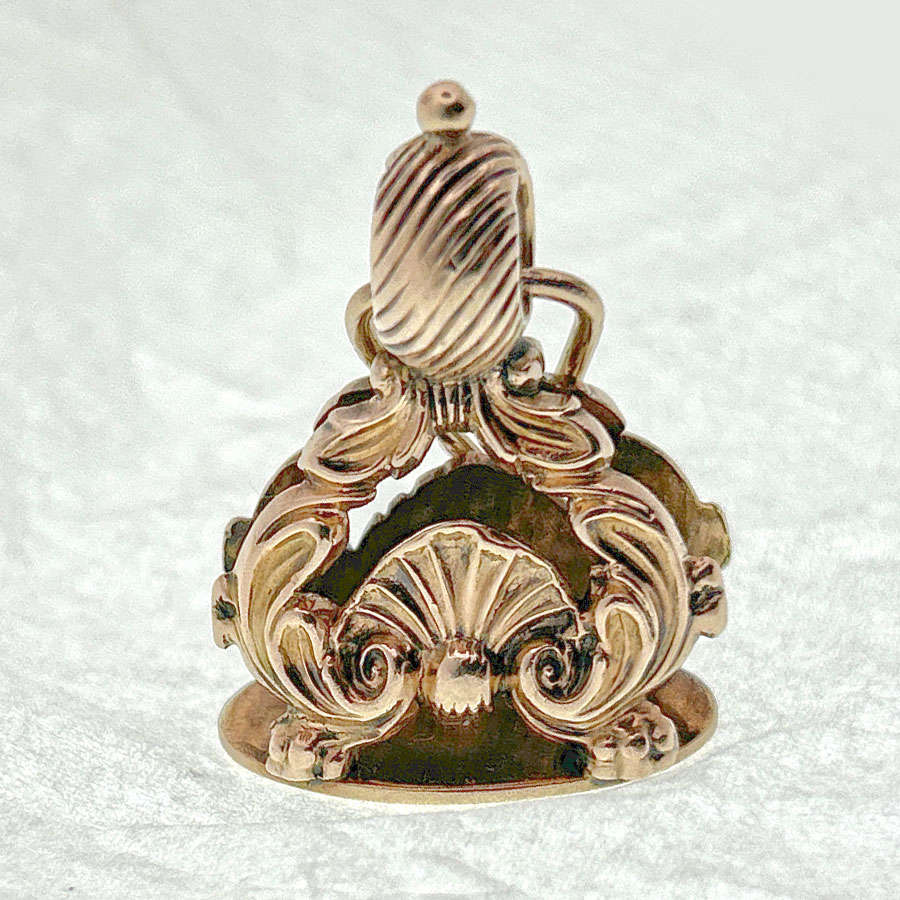 Victorian 9ct Gold Large Orante Fob Seal