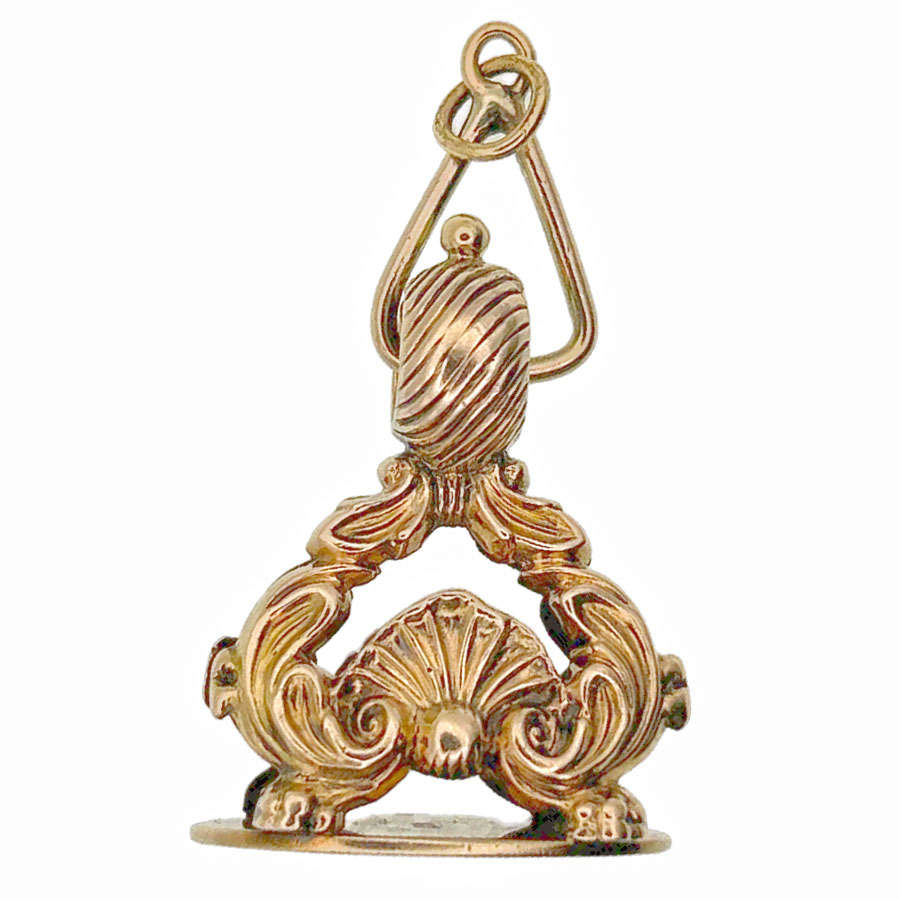 Victorian 9ct Gold Large Orante Fob Seal