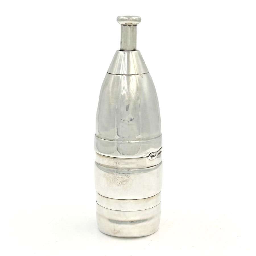 Victorian Hallmarked Silver Novelty Bottle Shaped Cigar Cutter Chester 1895