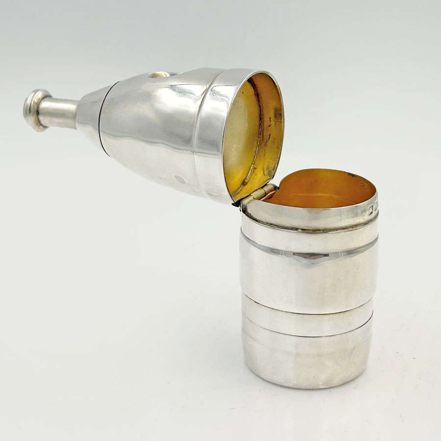 Victorian Hallmarked Silver Novelty Bottle Shaped Cigar Cutter Chester 1895