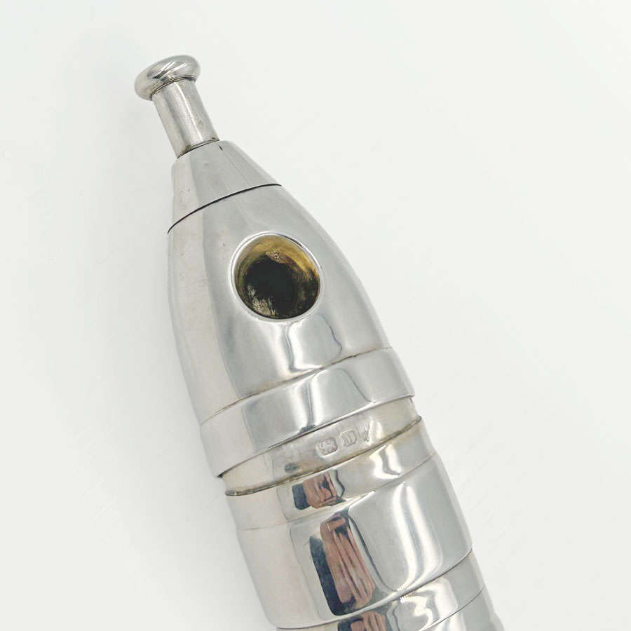 Victorian Hallmarked Silver Novelty Bottle Shaped Cigar Cutter Chester 1895