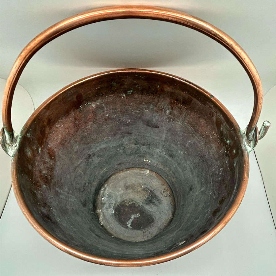 Victorian Large Copper Decorative Swing Handle Bucket