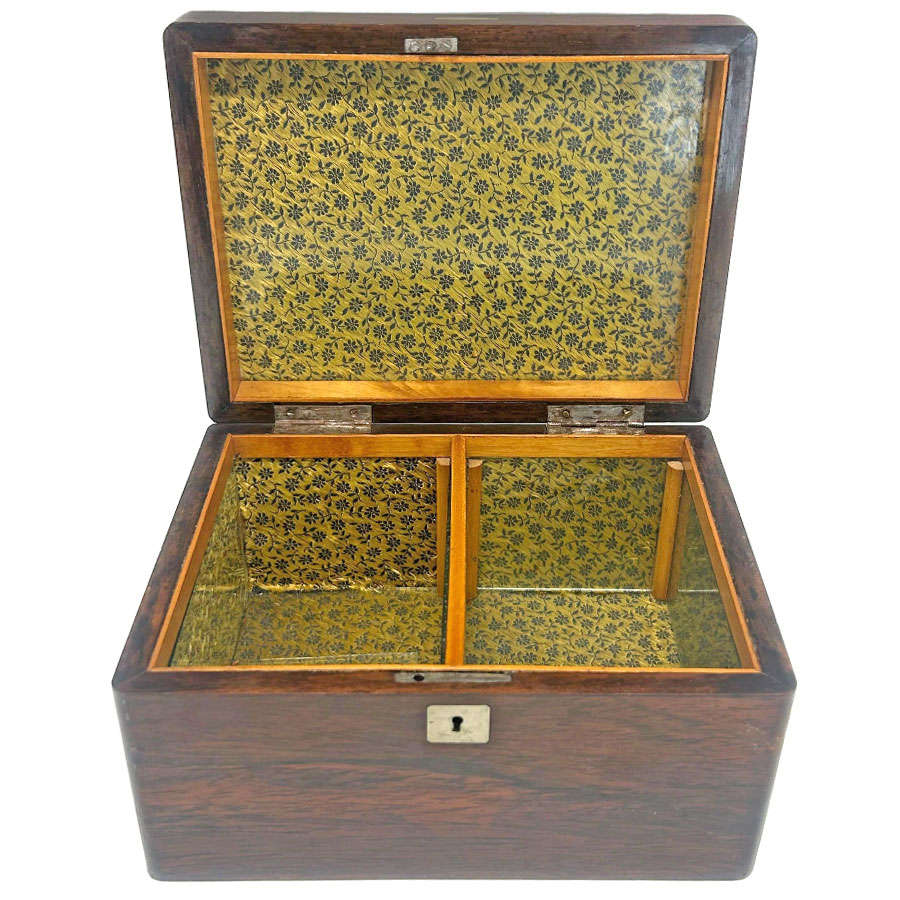 Victorian Silk Lined Rosewood Box