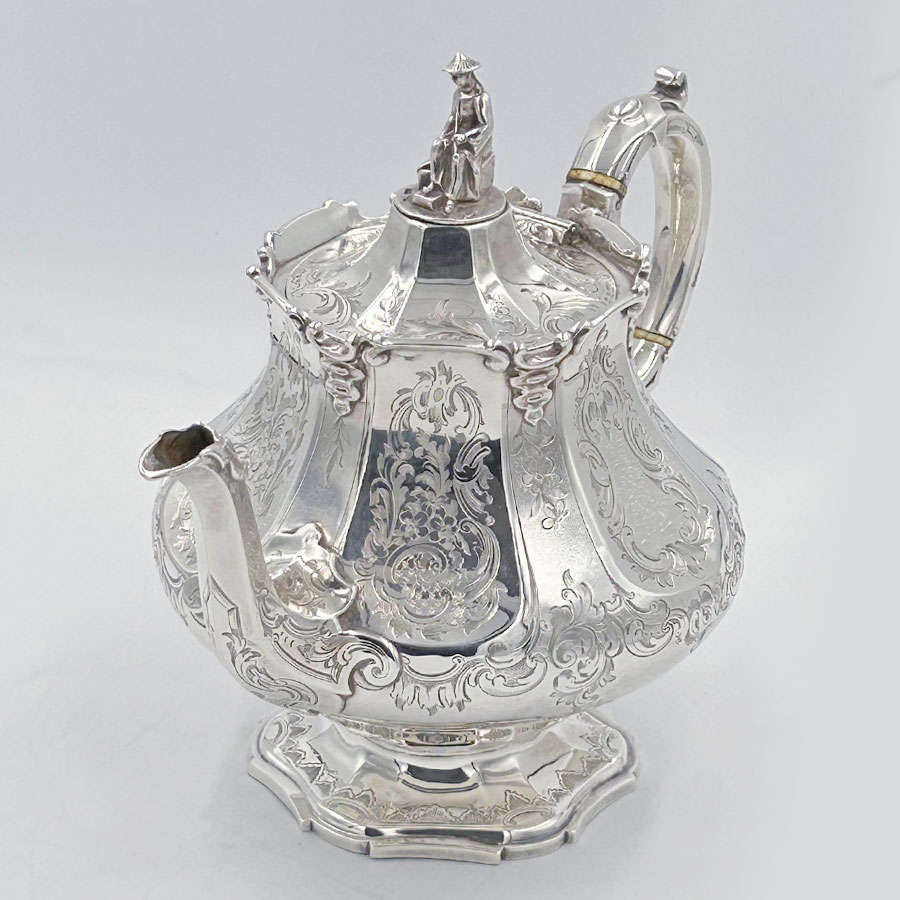 Victorian Hallmarked Silver Four Piece Tea Service London 1853 Barnard