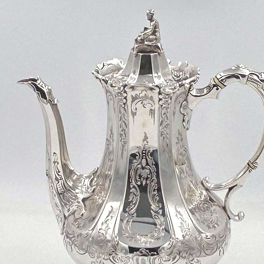 Victorian Hallmarked Silver Four Piece Tea Service London 1853 Barnard