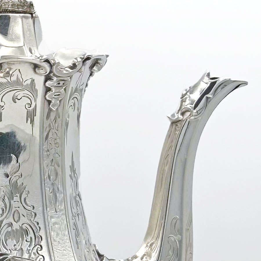 Victorian Hallmarked Silver Four Piece Tea Service London 1853 Barnard