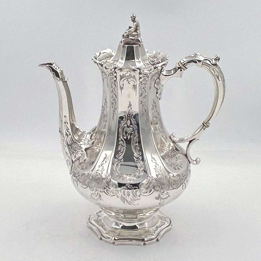 Victorian Hallmarked Silver Four Piece Tea Service London 1853 Barnard