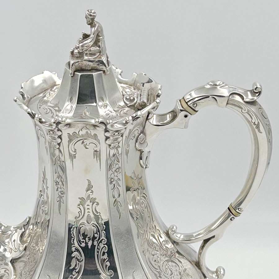 Victorian Hallmarked Silver Four Piece Tea Service London 1853 Barnard