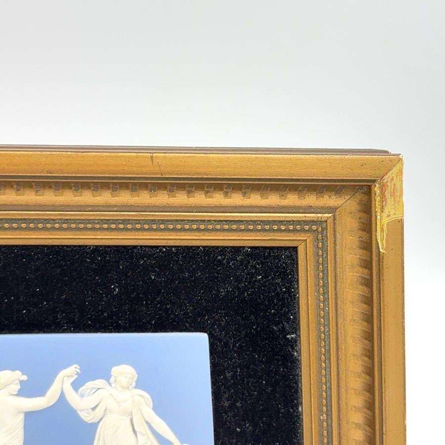 Wedgwood Blue Jasperware Dancing Hours Plaque Framed