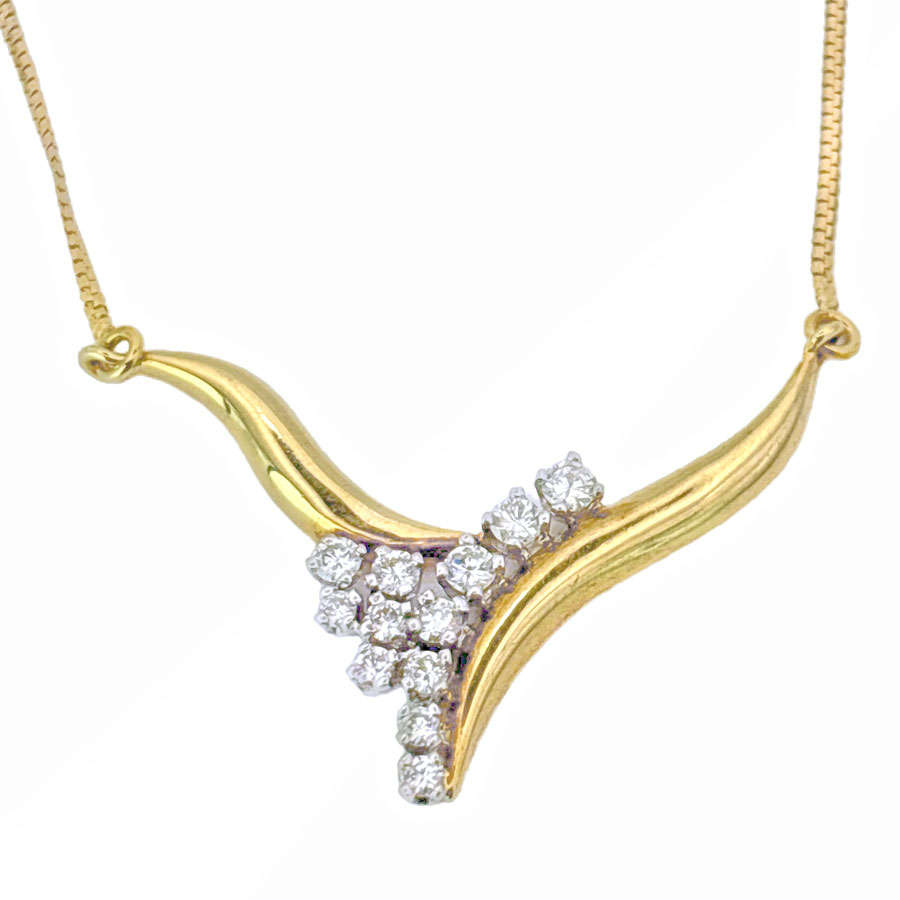 18ct Gold Diamond Pendant Necklace