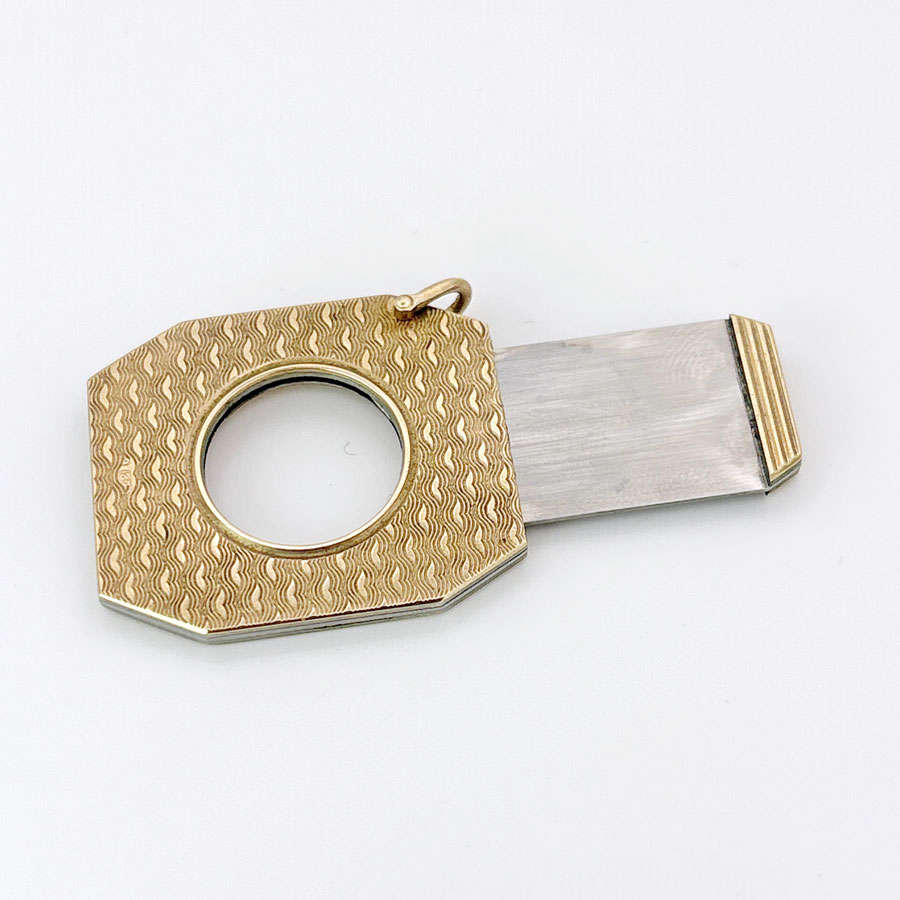 9ct Gold Art Deco Guillotine Cigar Cutter Ramsden and Roed C1920