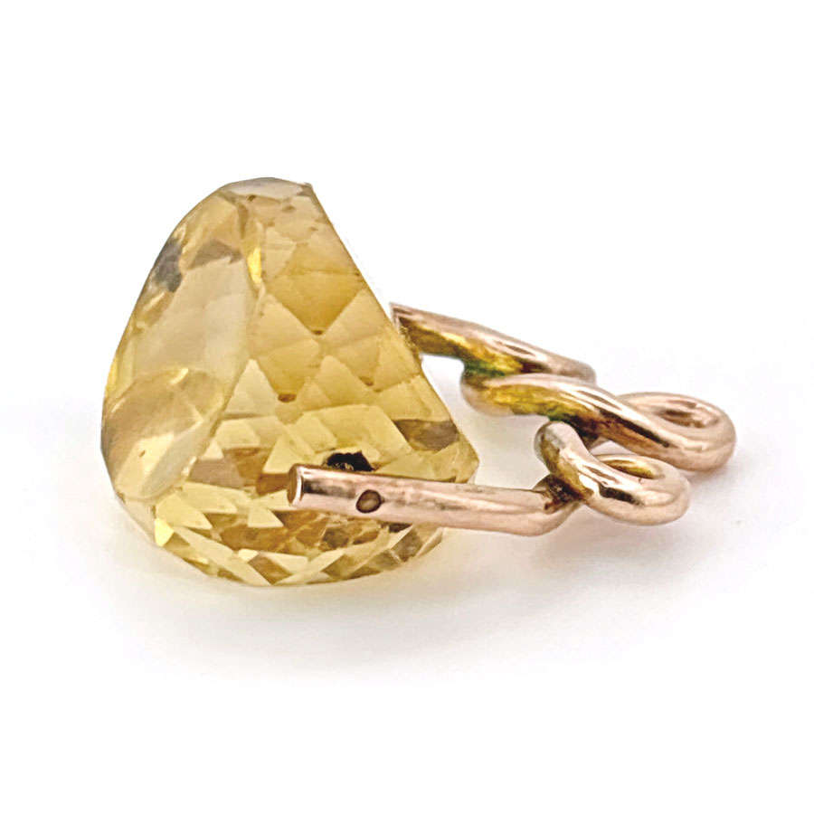 9ct Rose Gold Swivel Citrine Fob Seal