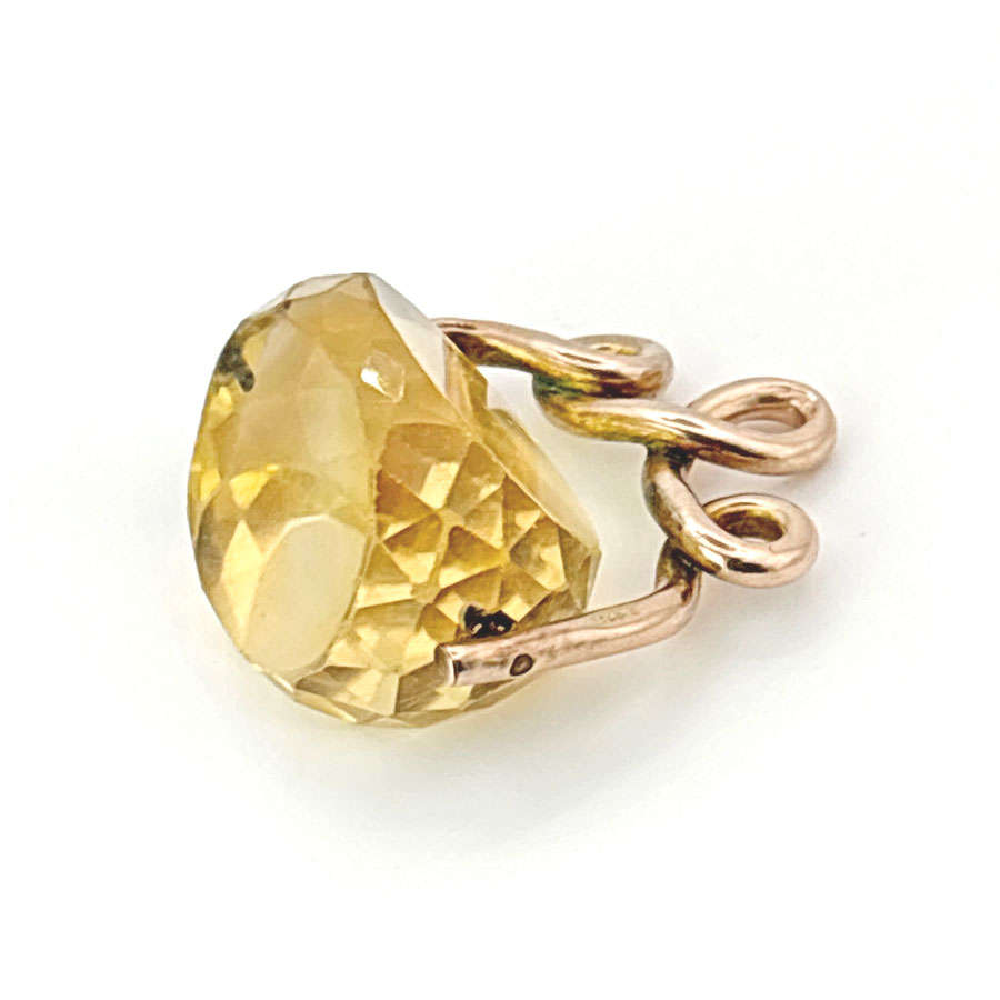9ct Rose Gold Swivel Citrine Fob Seal