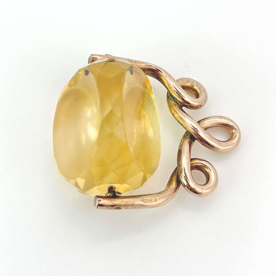 9ct Rose Gold Swivel Citrine Fob Seal