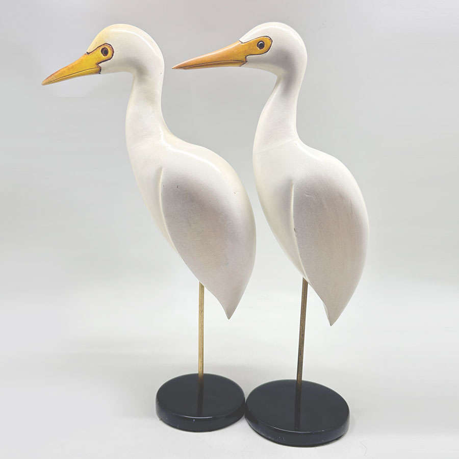 Feathers Of Knysna Limited Edition Pair Egrets Stilts