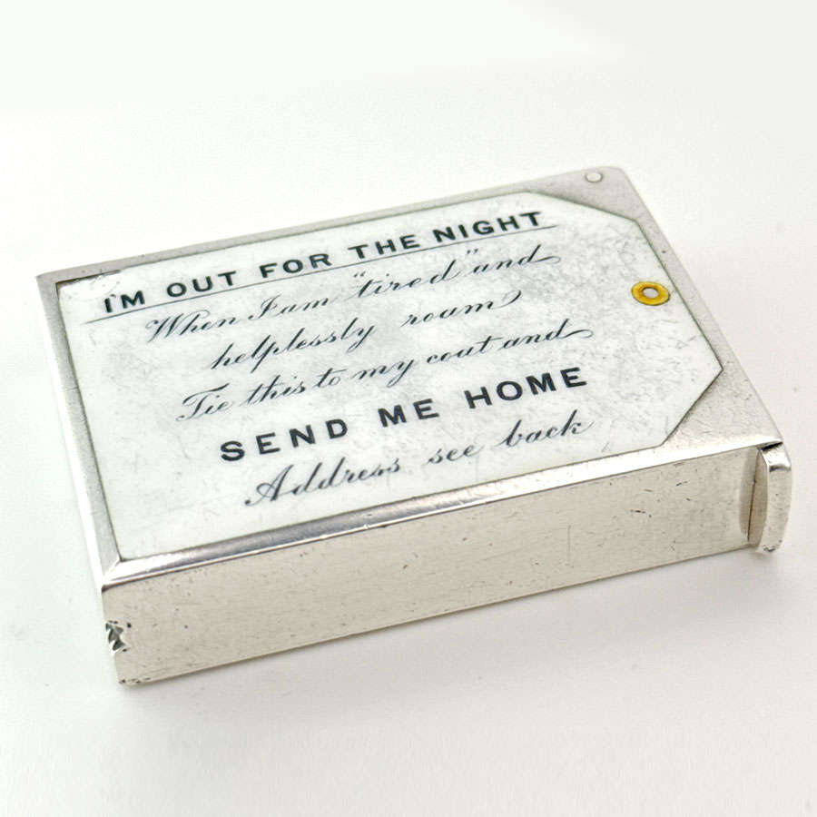 Rare Silver Send Me Home Vesta Case Birmingham 1907
