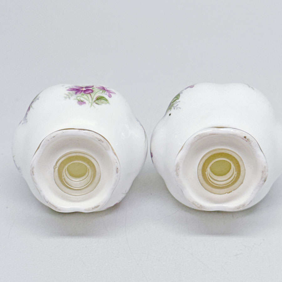 Royal Albert Sweet Violets Salt and Pepper Cellars