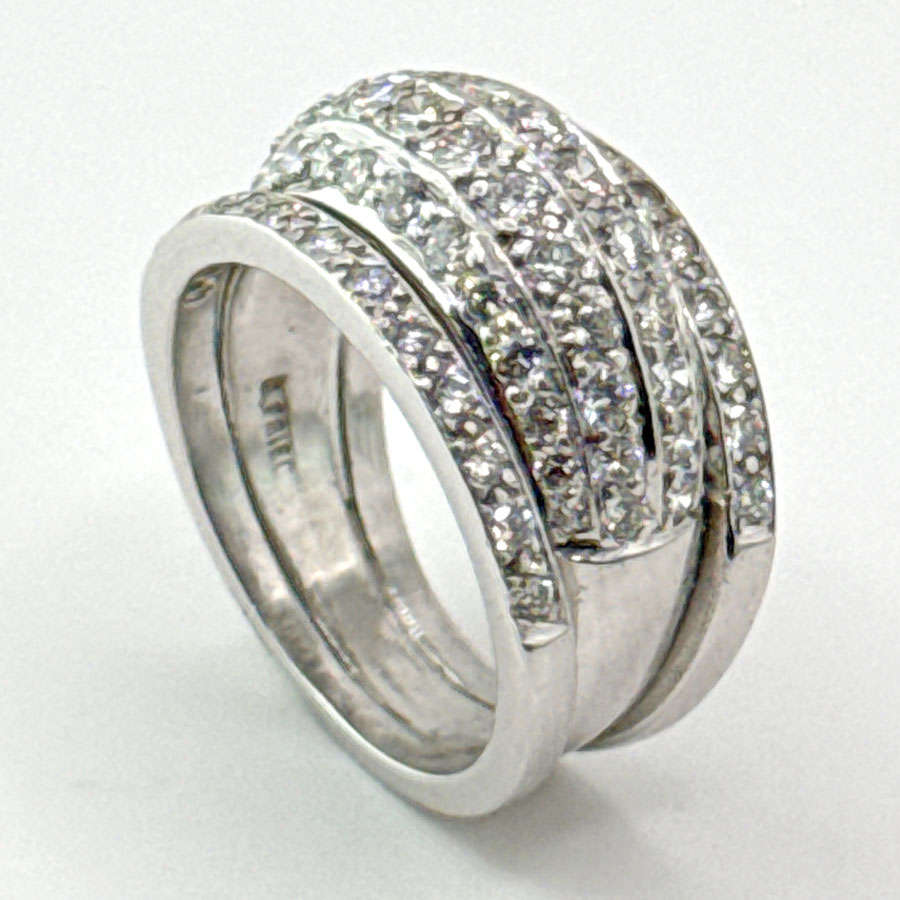 18ct White Gold Diamond Cluster Ring Friedman