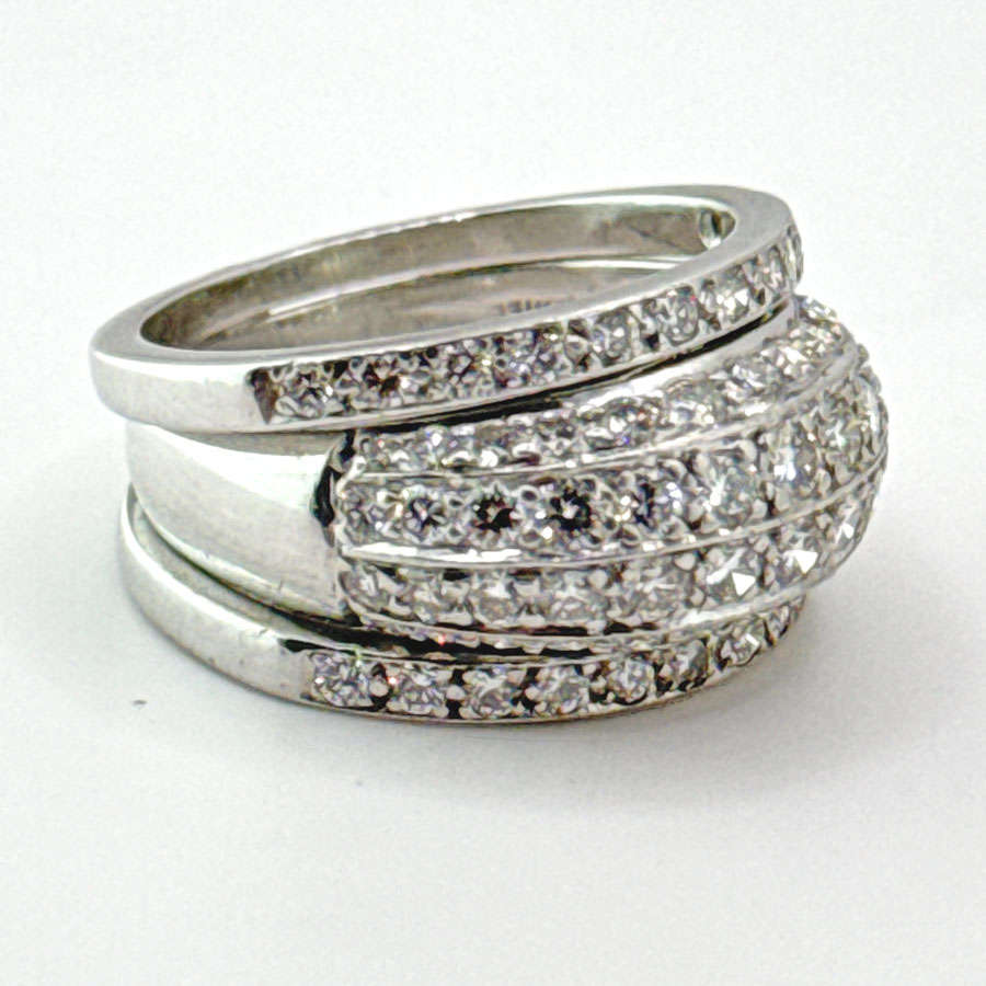 18ct White Gold Diamond Cluster Ring Friedman