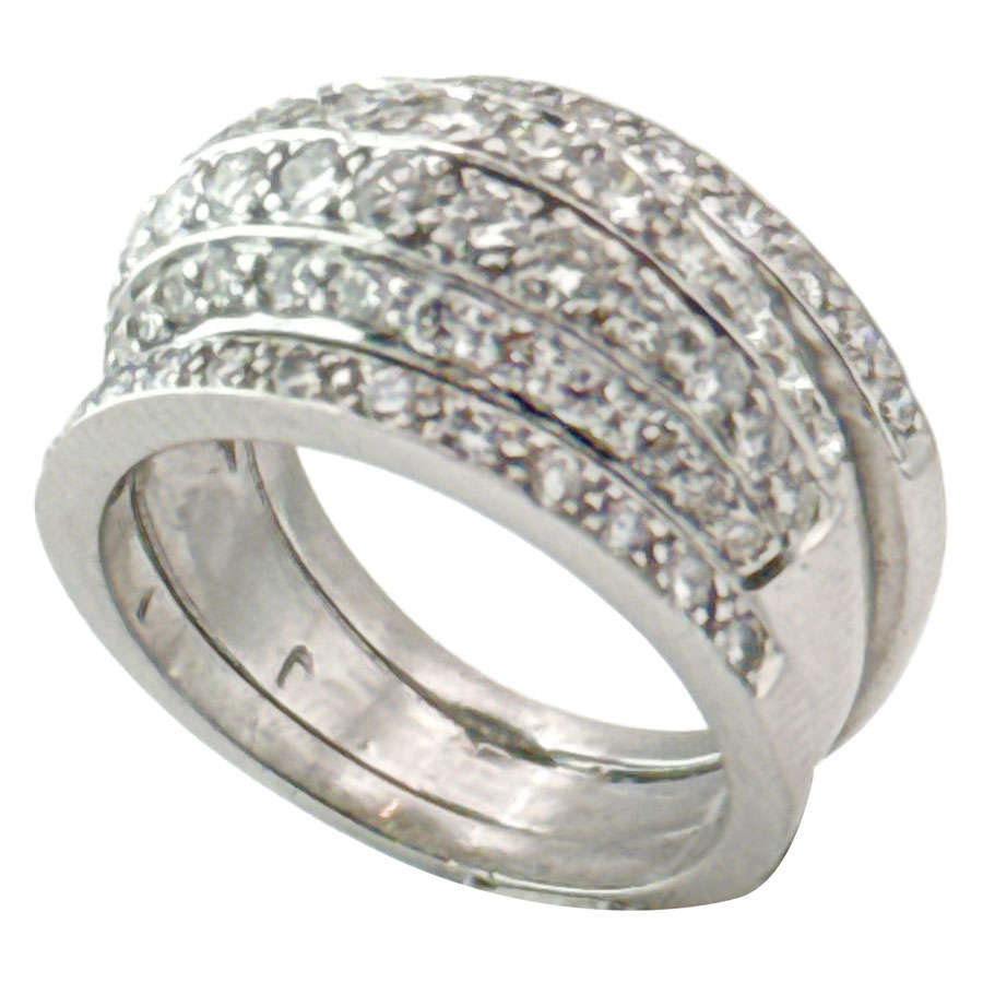 18ct White Gold Diamond Cluster Ring Friedman