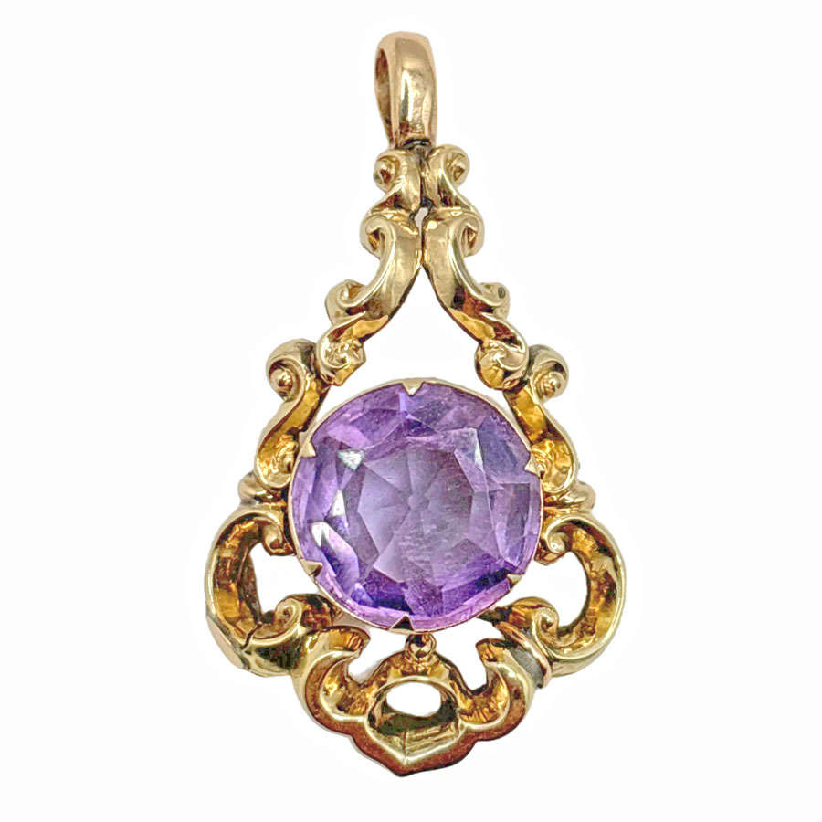 9ct Gold Victorian Amethyst Pendant