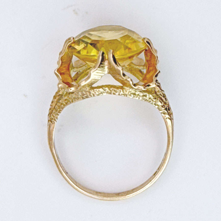 9ct Gold Smokey Topaz Cocktail Ring C1940