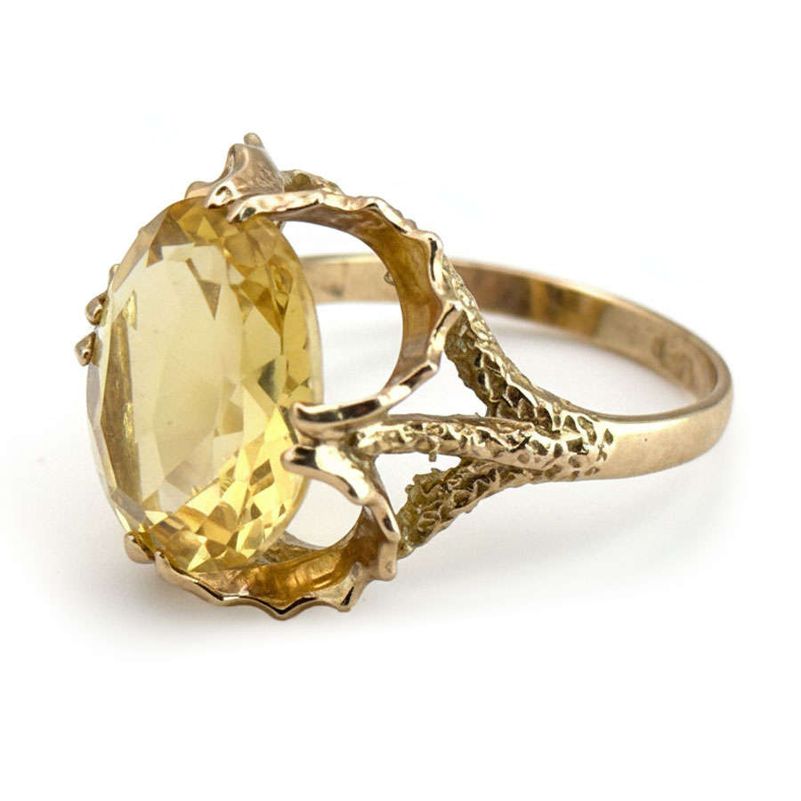 9ct Gold Smokey Topaz Cocktail Ring C1940