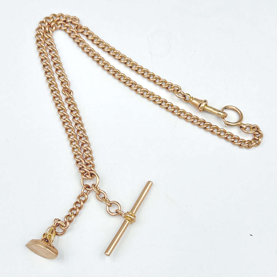 Victorian 9ct Rose Gold Fob Chain