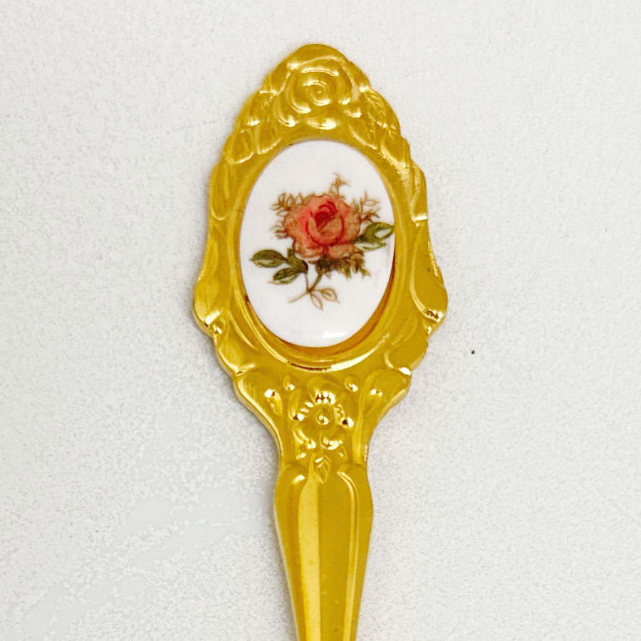 Eetrite 24ct Gold Plated Royal Albert Dark Rose Tea and Cake Fork Set