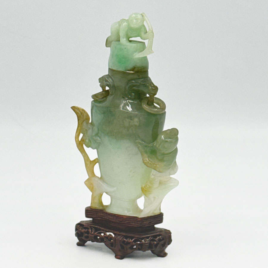 Jade Chinese Carved Serpentine Snuff Bottle 20th