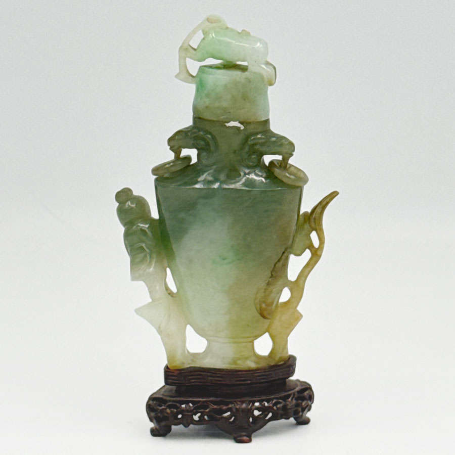 Jade Chinese Carved Serpentine Snuff Bottle 20th