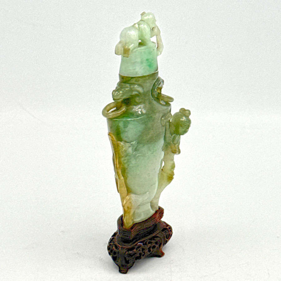 Jade Chinese Carved Serpentine Snuff Bottle 20th