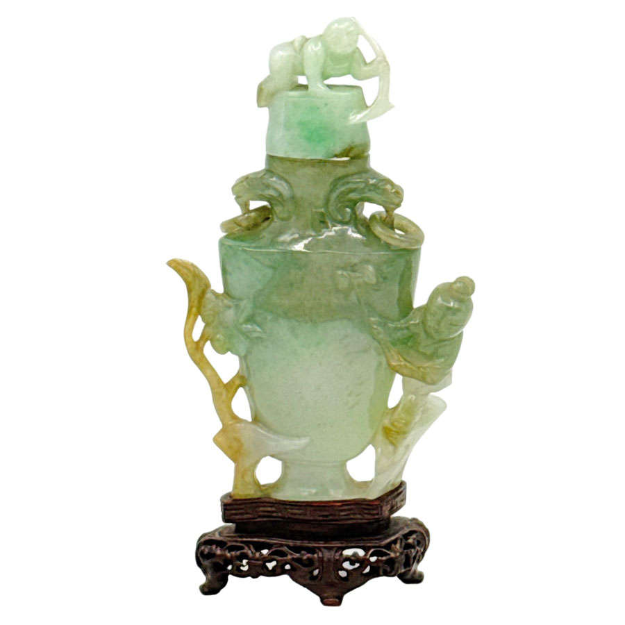Jade Chinese Carved Serpentine Snuff Bottle 20th