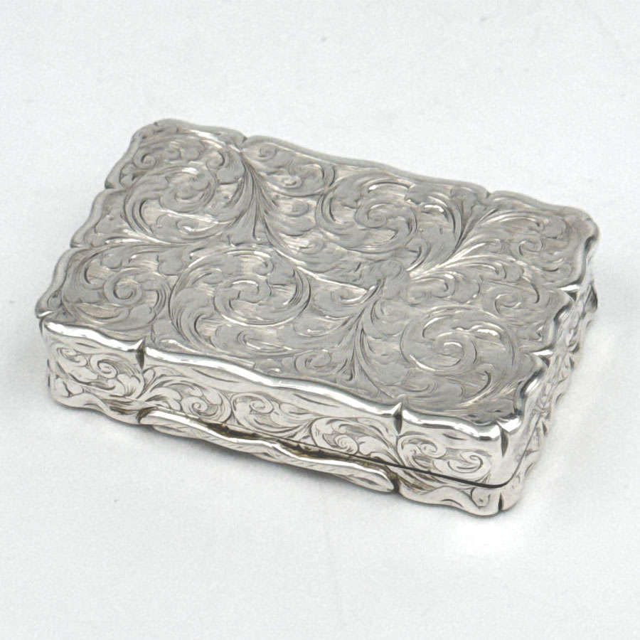 Hallmarked Silver Victorian Snuff Box Birmingham 1845