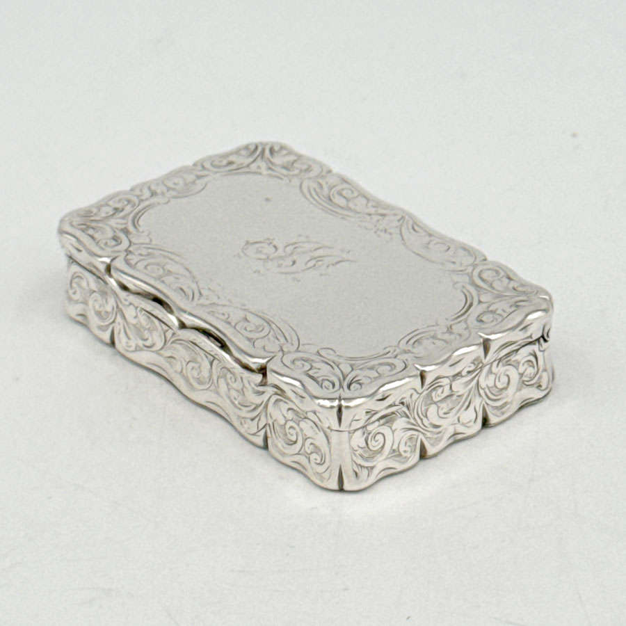 Hallmarked Silver Victorian Snuff Box Birmingham 1845