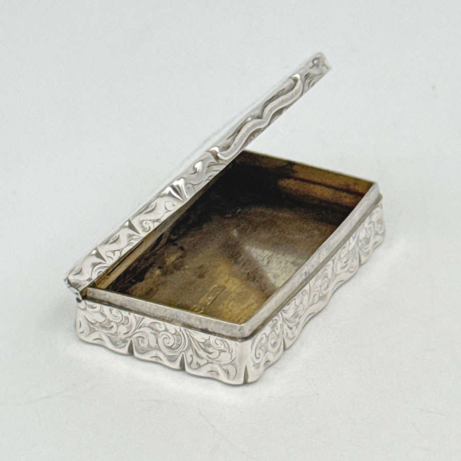 Hallmarked Silver Victorian Snuff Box Birmingham 1845